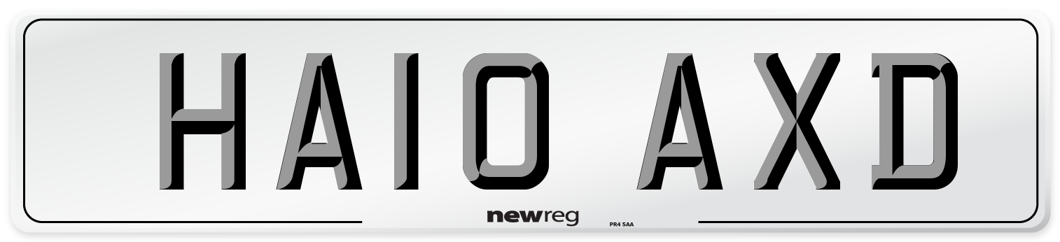 HA10 AXD Number Plate from New Reg
